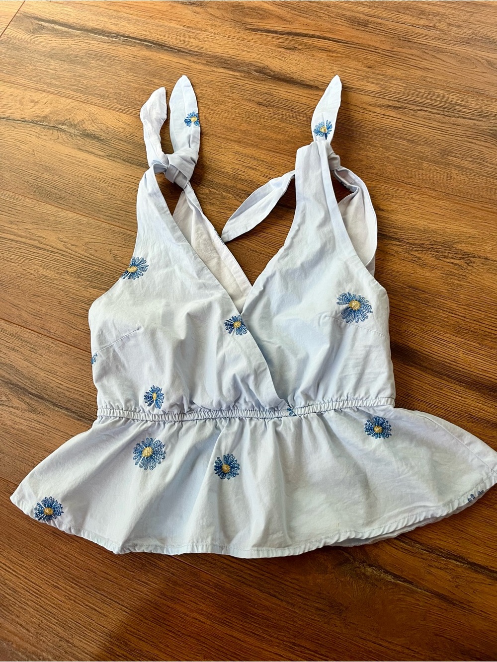Blue Floral Summer Top